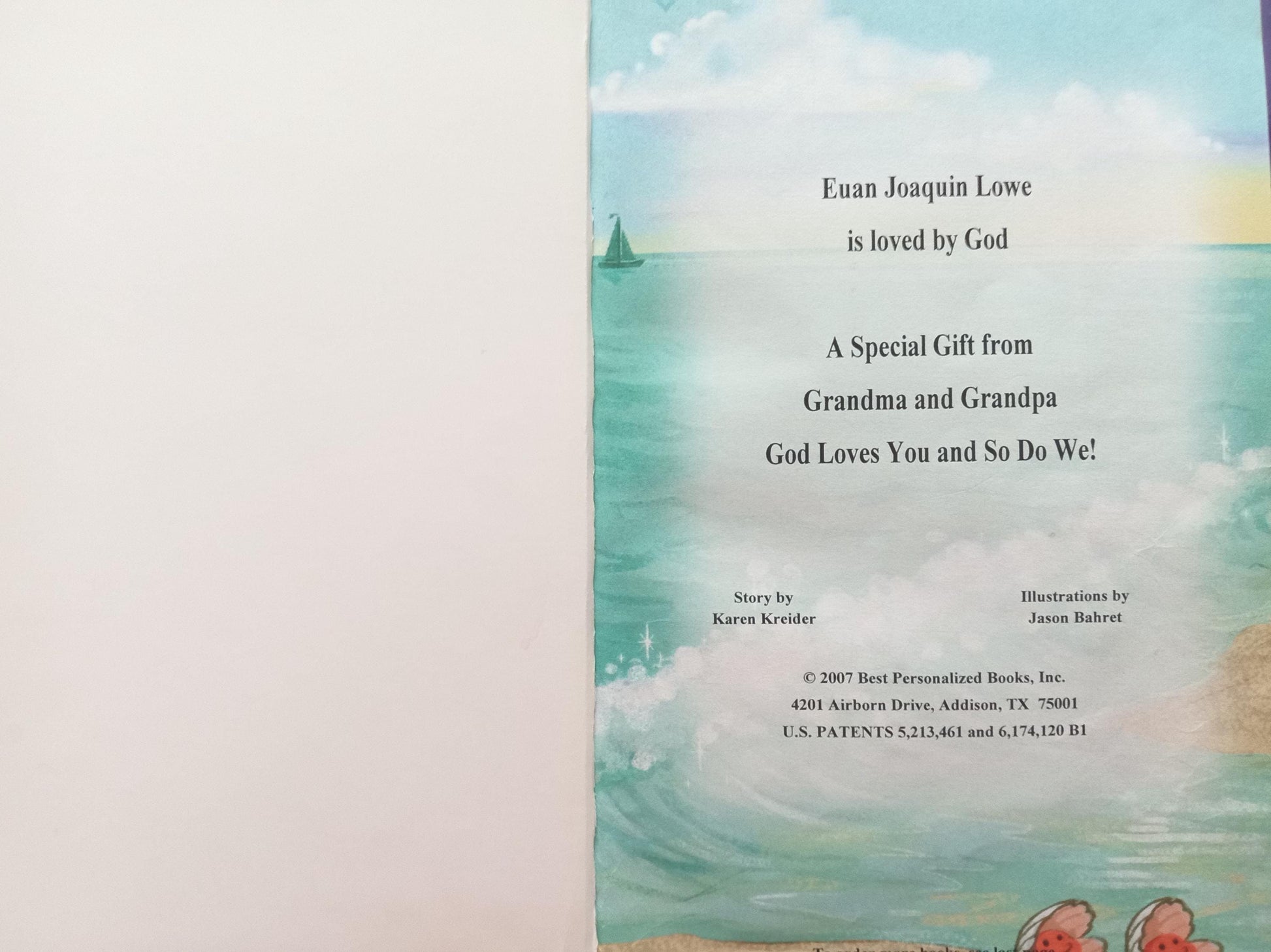 God Loves Me Personalized Book Title page
