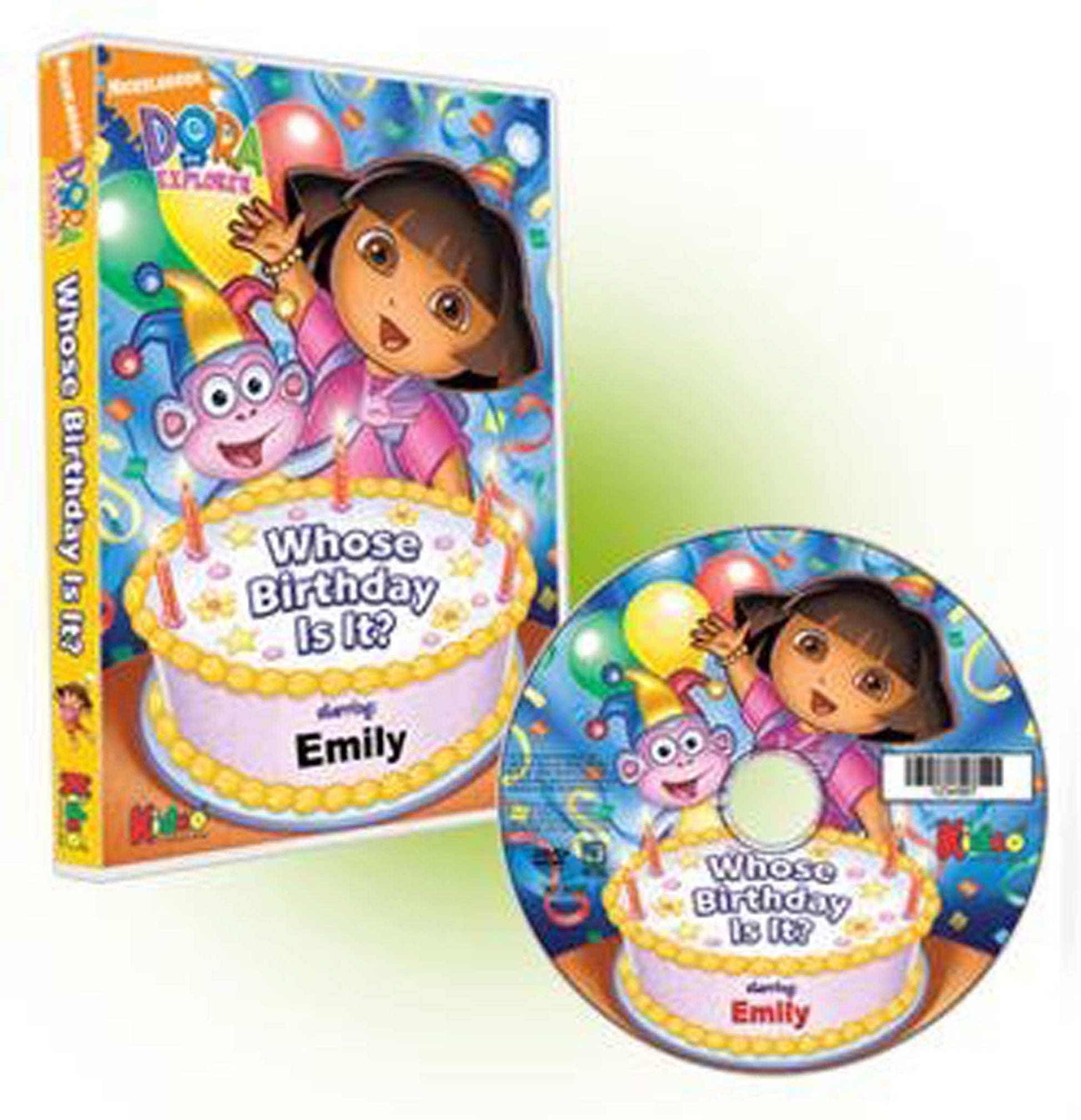 Dora™ Photo Personalized Cartoon DVD - "Whose Birthday Is It?™ Your child is featured with Dora - Custom Made to Order - The Lollipop Guild