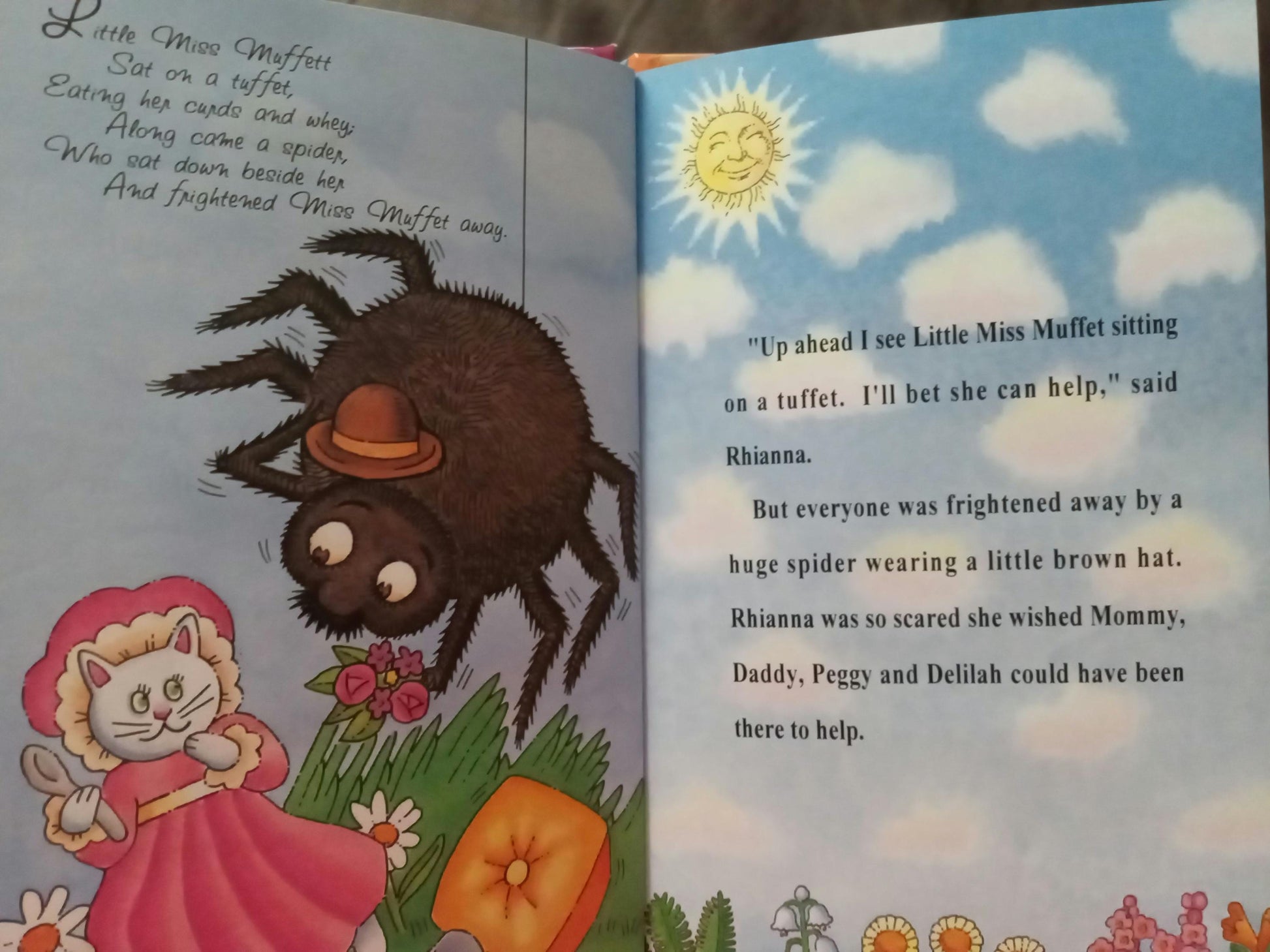 Mother Goose Personalized Book sample page 5 Little Miss Muffet