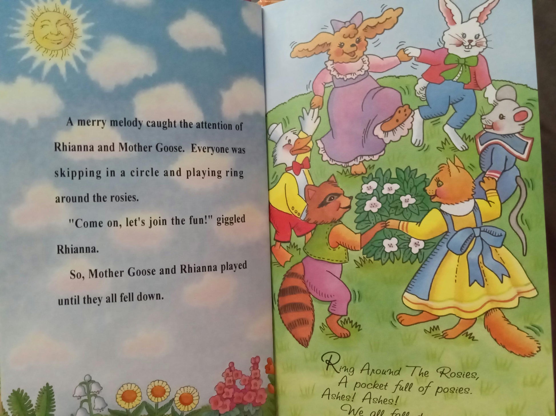 Mother Goose Personalized Book sample page 9 Ring around the rosies