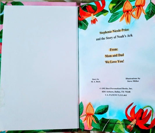 Noah's Ark Personalized Book Title page