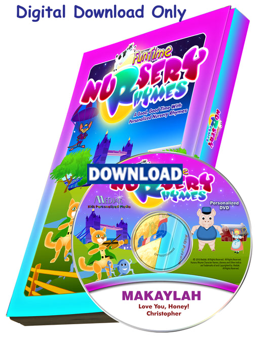 Nursery Rhymes Fun Time Personalized Music Video DVD, Digital or Combo  Your child's name sung/said 37 times - Custom Made to Order - The Lollipop Guild