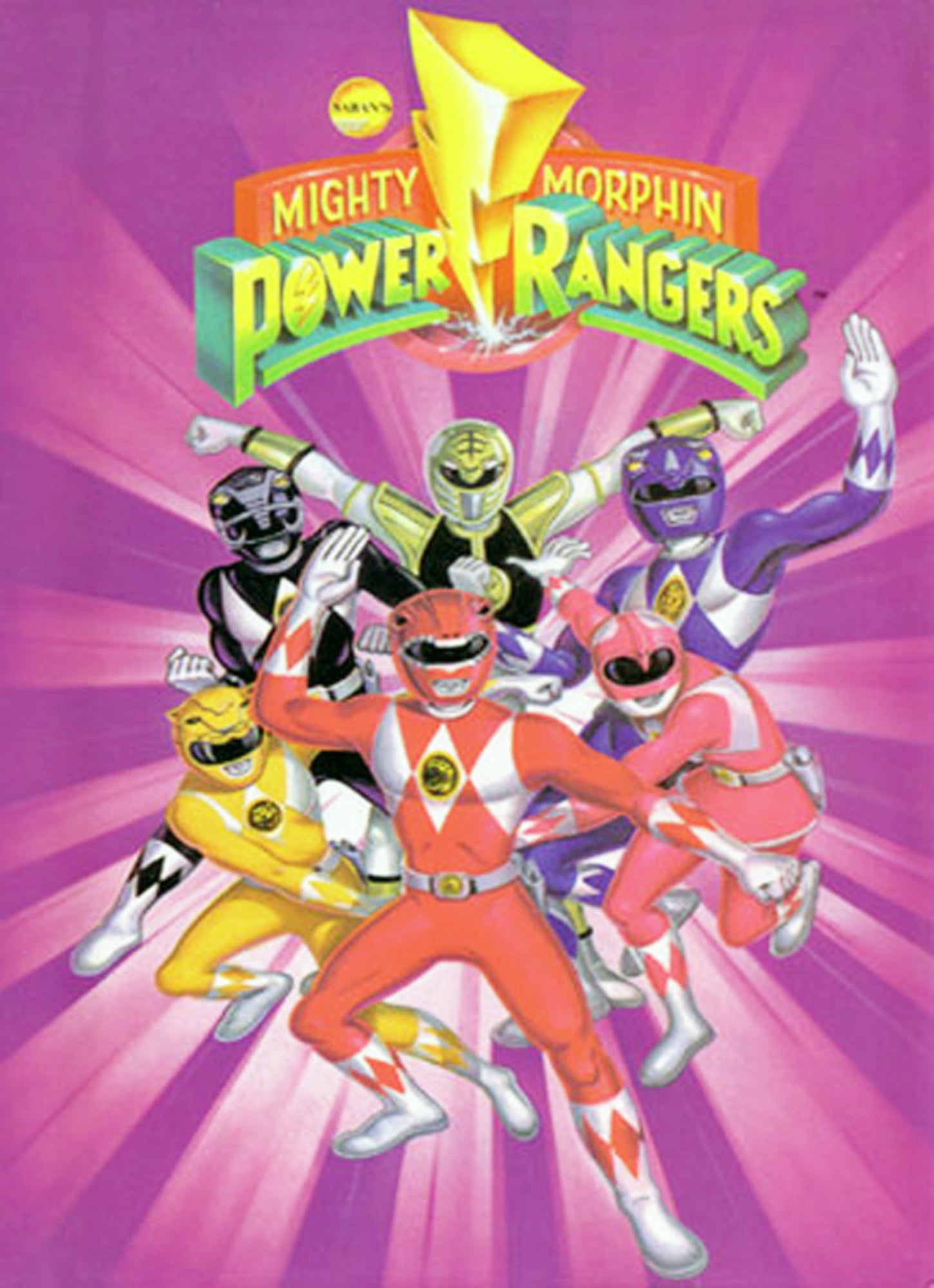 Vintage personalized book for kids Mighty Morphin Power Rangers featuring your child