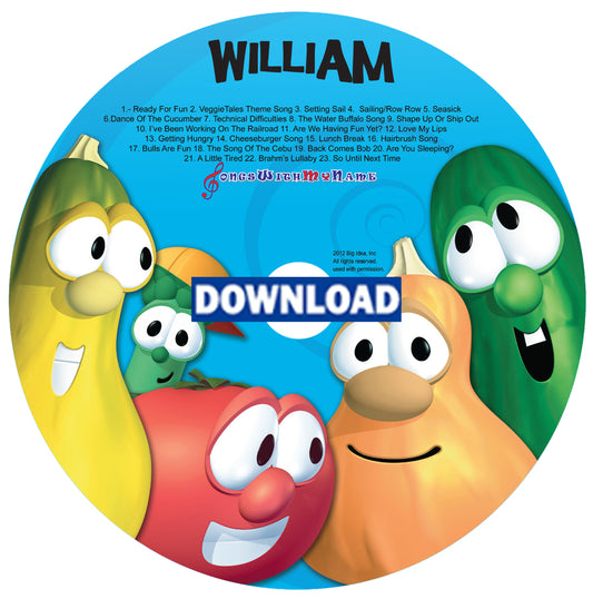 VeggieTales™ Silly Songs Personalized CD, Digital MP3 or Combo Name Sung/Said 47 times- Custom Made to Order - The Lollipop Guild