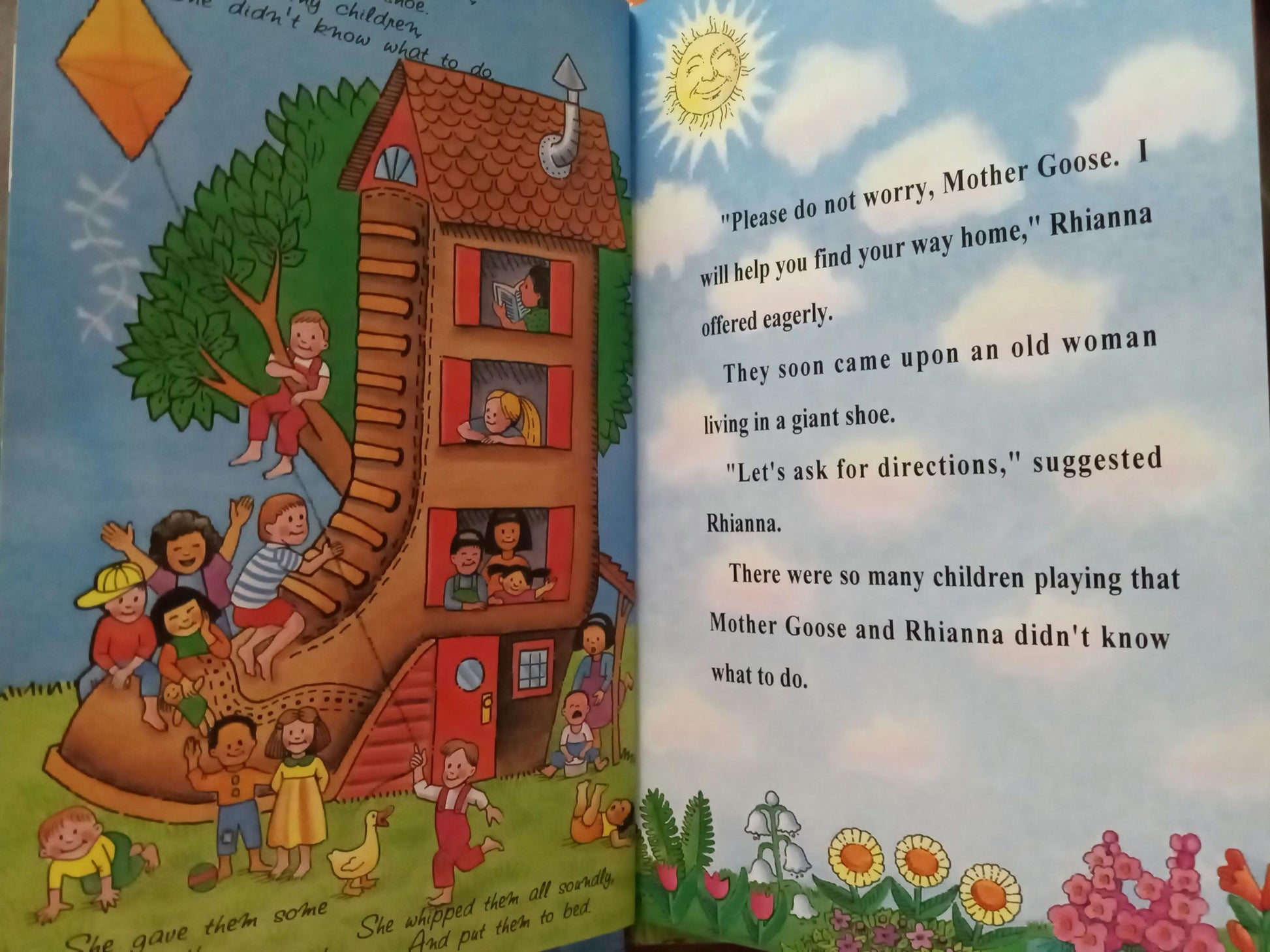 Mother Goose Personalized Book sample page 2 old woman in the shoe