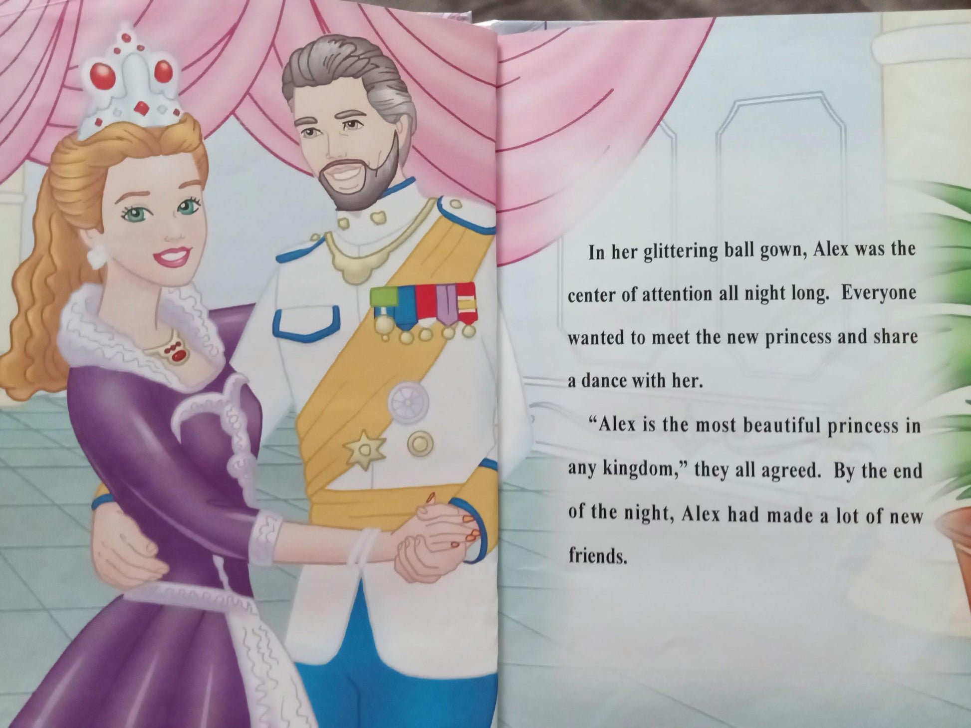 Illustration of a princess and prince  with personalized text