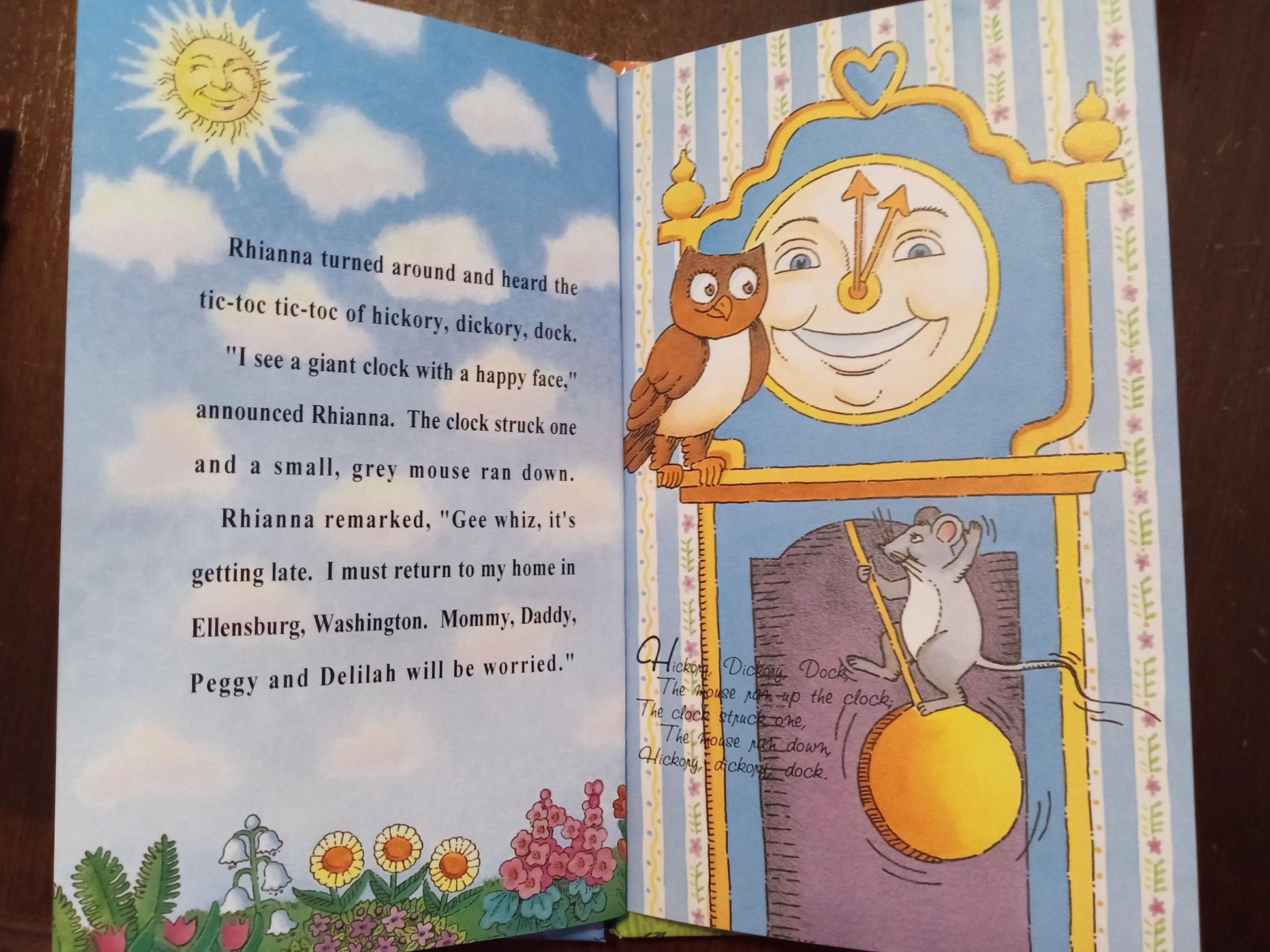 Mother Goose Personalized Book sample page 10 Hickory Dickory Dock