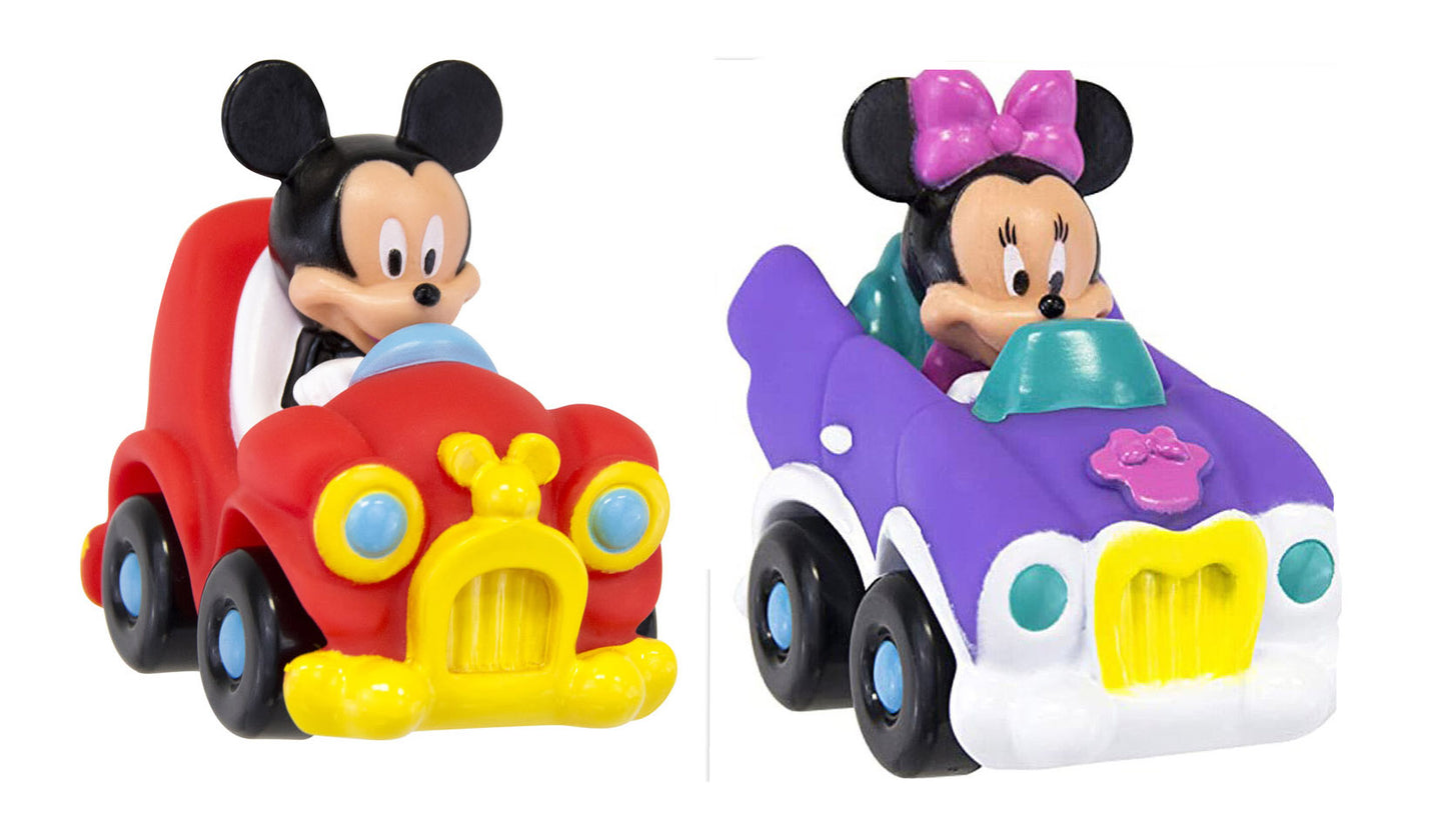 Mickey Mouse and Minnie Mouse push cars - The Lollipop Guild