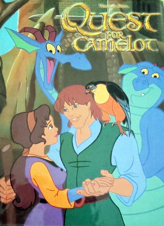 Animated characters from 'Quest for Camelot' with a dragon and castle in the background Personalized book