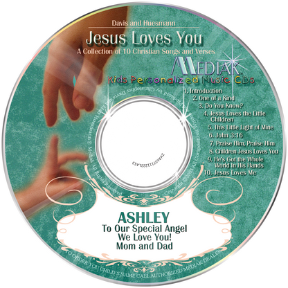 Personalized 
'Jesus Loves You' Praise  Music with child's name - The Lollipop Guild