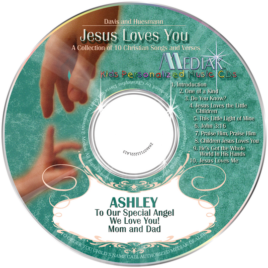 Personalized 
'Jesus Loves You' Praise  Music with child's name - The Lollipop Guild