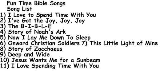 Fun Time Bible Songs Personalized Music CD, Digital Download MP3 or Combo