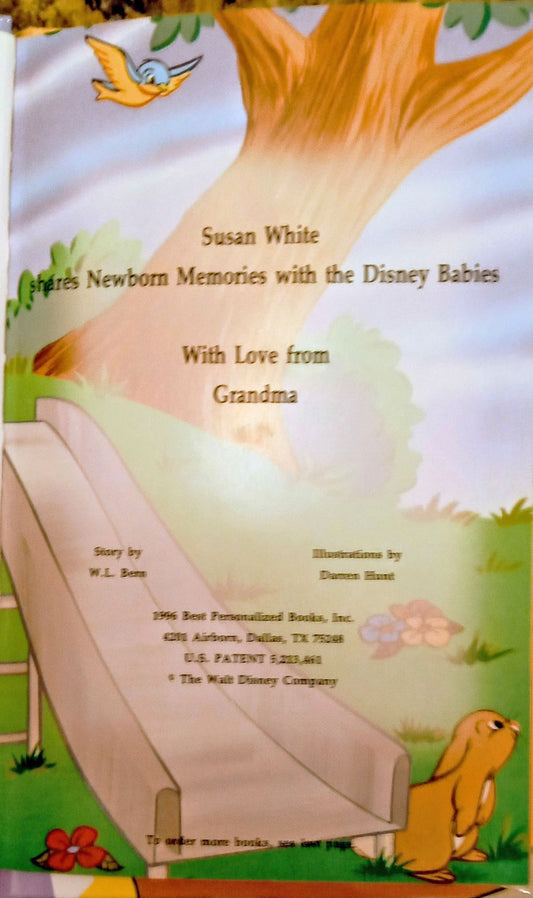 Disney Babies Personalized Book cover page - The Lollipop Guild