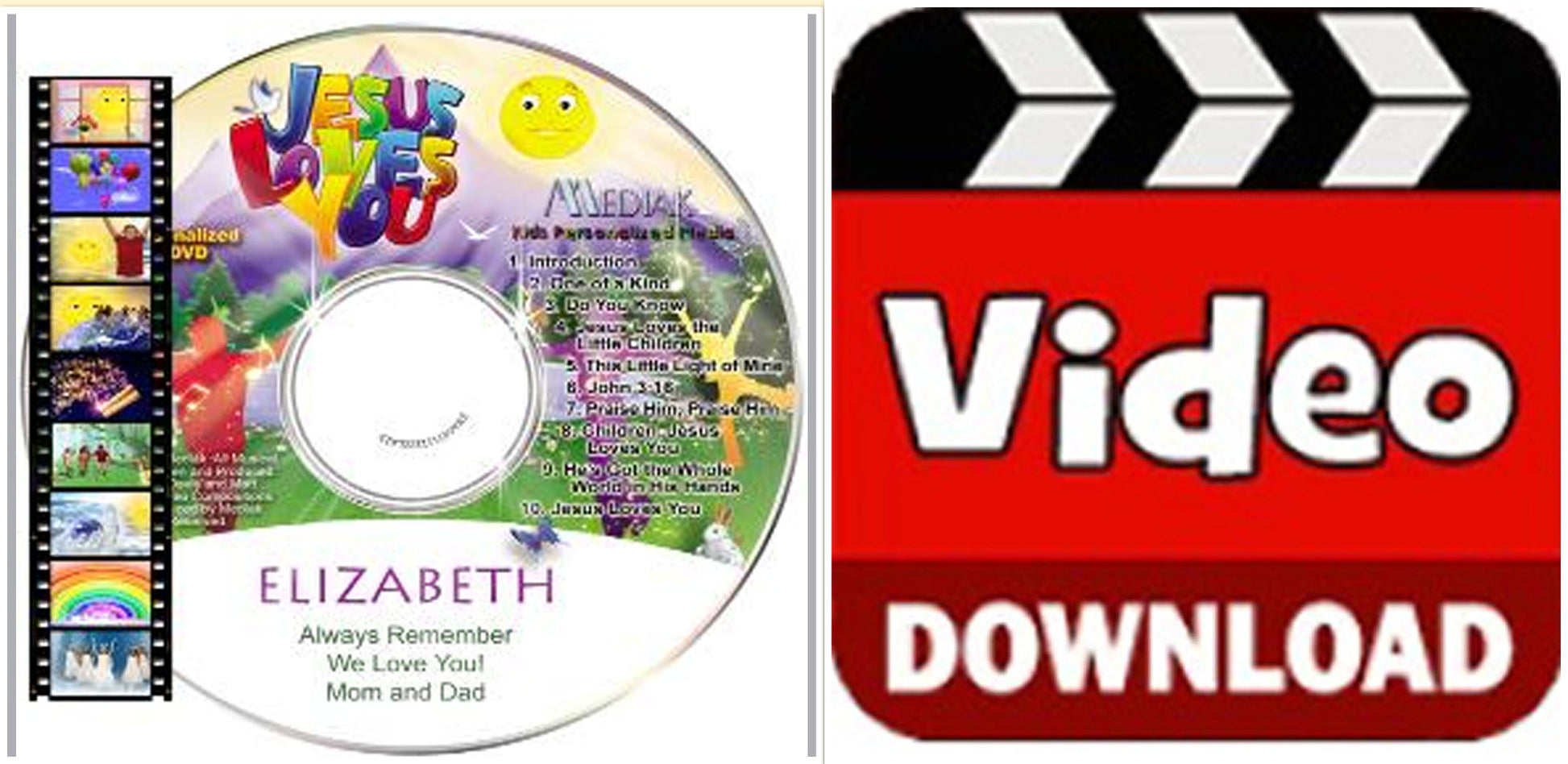 Combo Savings Jesus Loves You Digital and DVD praise personalized music - The Lollipop Guild