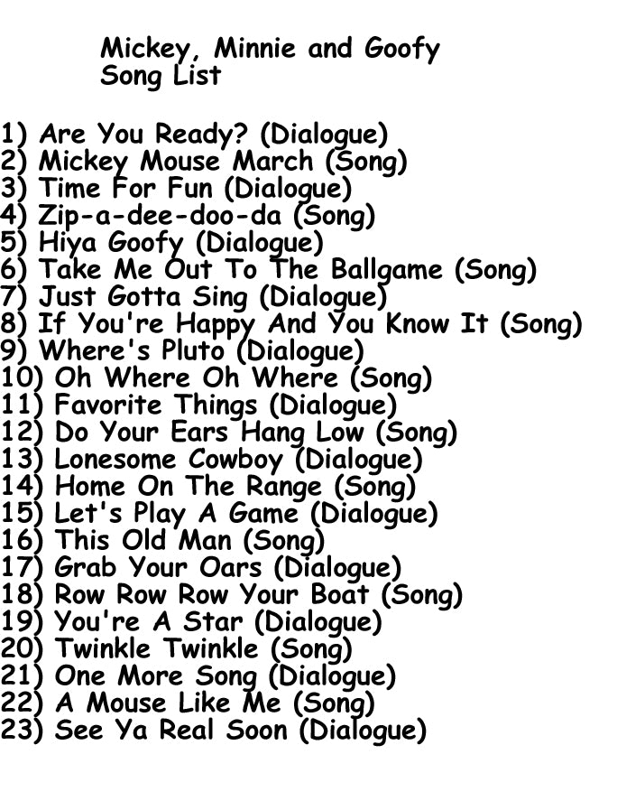 Mickey, Minnie and Goofy™ Personalized CD or CD + Digital Combo - Your child's name sung 80 times by the Disney™ Characters