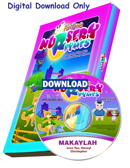 Nursery Rhymes Fun Time Personalized Music Video DVD, Digital or Combo  Your child's name sung/said 37 times - Custom Made to Order - The Lollipop Guild