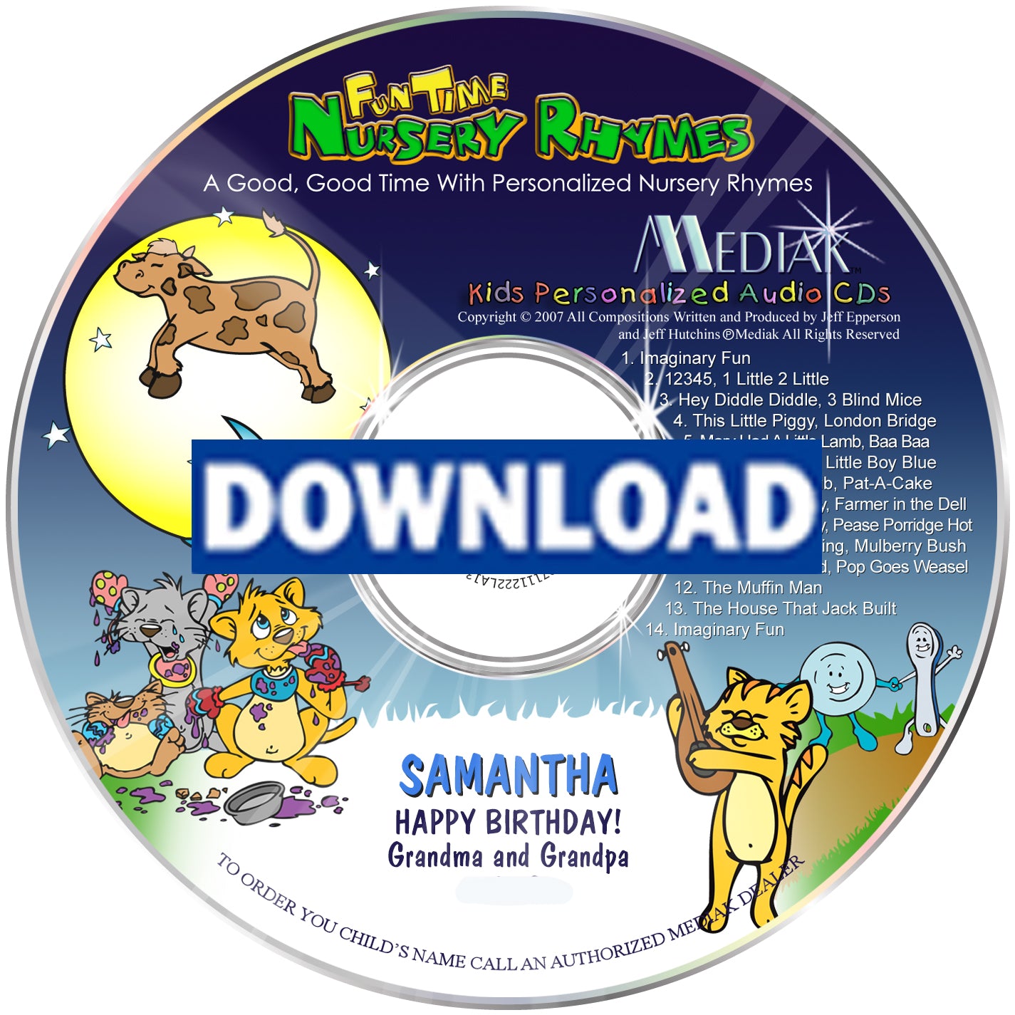 Personalized Nursery Rhymes Digital Download MP3 - The Lollipop Guild