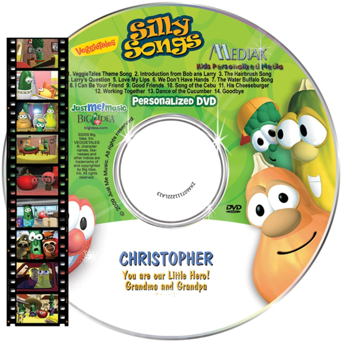 Veggie Tales Personalized Music Video with Veggie Tales dancing and singing the child's name throughout - The Lollipop Guild