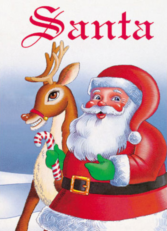 Personalized Santa and Rudolph hardback book 