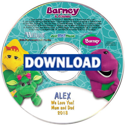 Barney and Friends personalized music digital download - The Lollipop Guild