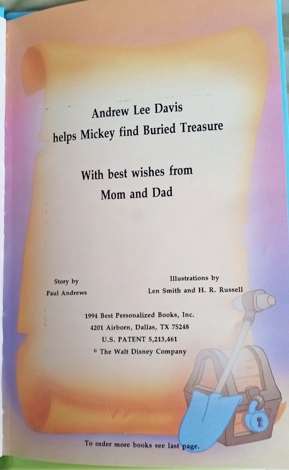 Mickey Mouse personalized book title page  - The Lollipop Guild