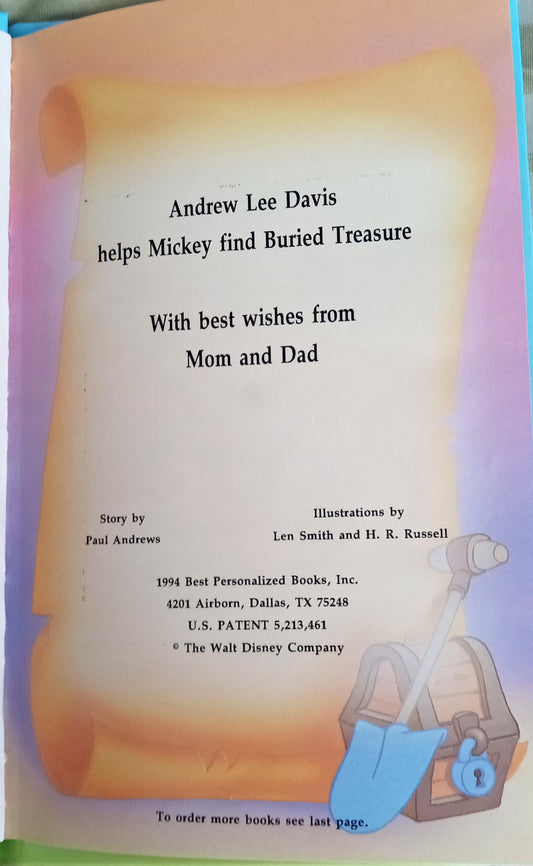 Mickey Mouse personalized book title page  - The Lollipop Guild